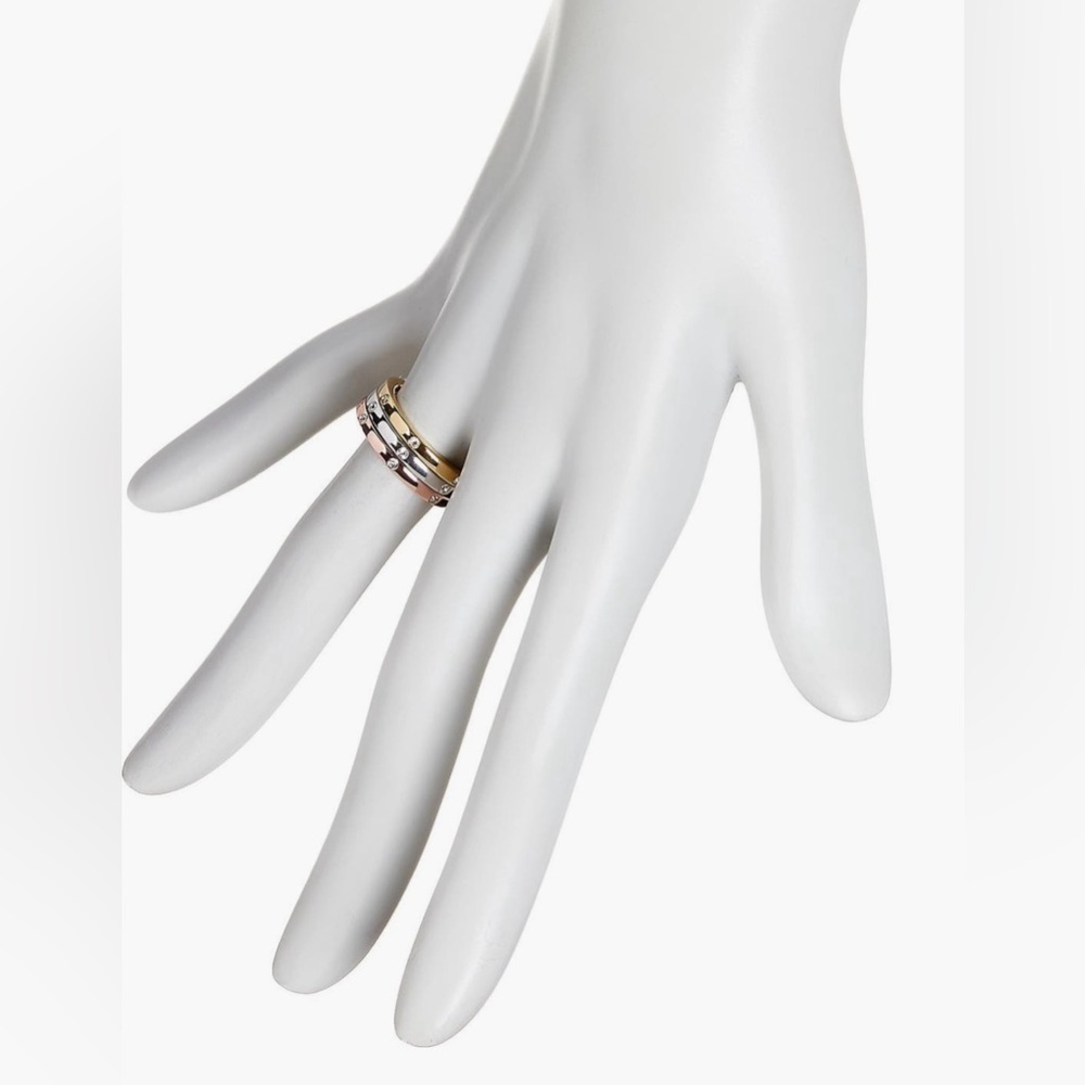 Water Resistance Crystal Tri Color Stackable infinity Rings. New Size 7 - Picture 8 of 9